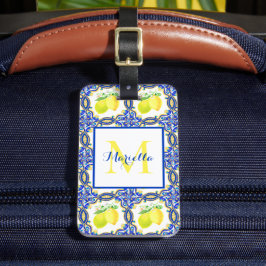 Monogramm des Lemon-Mittelmeers Personalisiert Gepäckanhänger