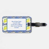 Monogramm des Lemon-Mittelmeers Personalisiert Gepäckanhänger (Rückseite horizontal)