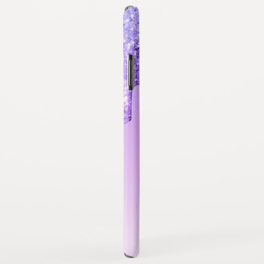 Monogramm des lila Glitzer Case-Mate iPhone Hülle (Hinten/Rechts)