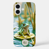 Monogramm des Lily Pads Paper Origami Frog Case-Mate iPhone Hülle (Rückseite)