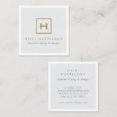 Monogramm des Logo-Logos in der Goldbox auf leicht Quadratische Visitenkarte (Vorne/Hinten)