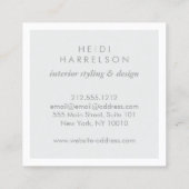 Monogramm des Logo-Logos in der Goldbox auf leicht Quadratische Visitenkarte (Rückseite)