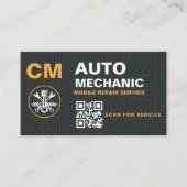 Monogramm des mechanischen QR-Auto Visitenkarte (Vorderseite)