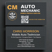 Monogramm des mechanischen QR-Auto Visitenkarte