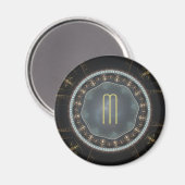 Monogramm des metallischen Verzierten Steampunk-Fr Magnet (Vorderseite/Rückseite)