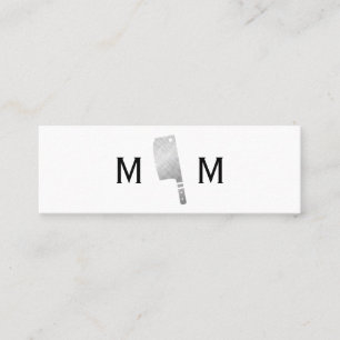 Monogramm des Metzgermessers Mini Visitenkarte