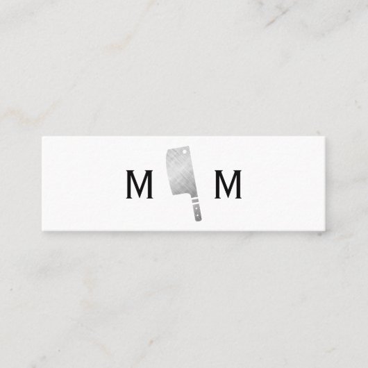 Monogramm des Metzgermessers Mini Visitenkarte (Vorderseite)