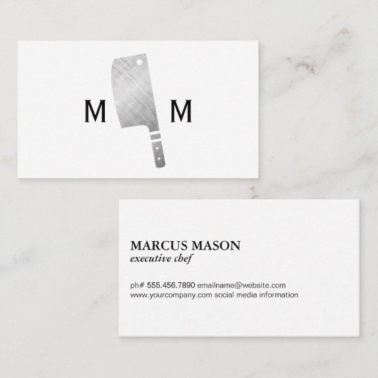 Monogramm des Metzgermessers Visitenkarte (Vorne/Hinten)