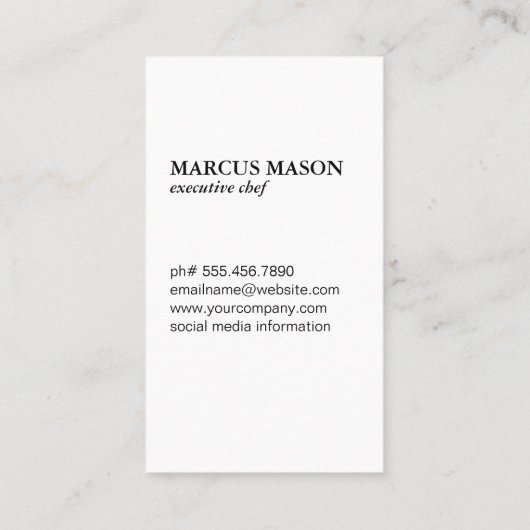 Monogramm des Metzgermessers Visitenkarte (Rückseite)