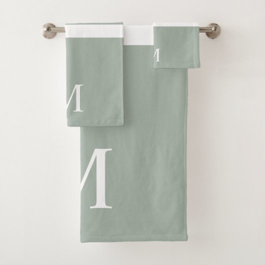 Monogramm des Minimalistischen Farbstreifens Badhandtuch Set (Insitu)