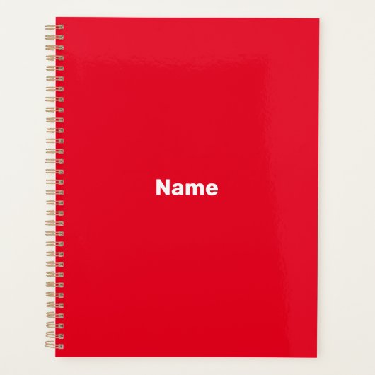 Monogramm des Minimalistischen roten benutzerdefin Planer (Vorderseite)