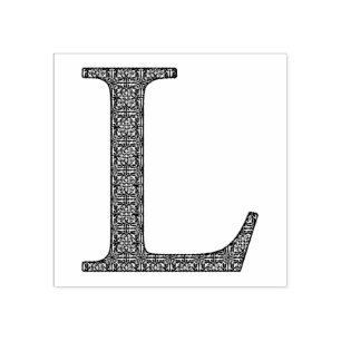 Monogramm des mittelalterlichen Damastes L Gummistempel