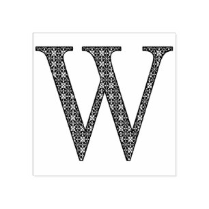 Monogramm des mittelalterlichen Damastes W Gummistempel