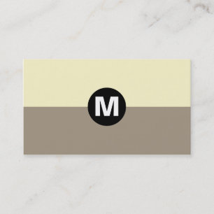 Monogramm des mittleren Punktes - 2 Ton braun und Visitenkarte