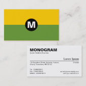 Monogramm des mittleren Punktes - 2 Tone Grün und  Visitenkarte (Vorne/Hinten)
