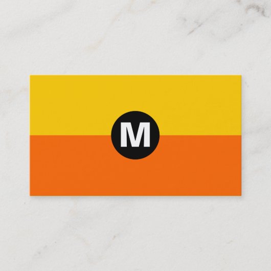 Monogramm des mittleren Punktes - 2 Tone Orange un Visitenkarte (Vorderseite)