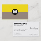 Monogramm des mittleren Punktes - 2 Tone Taupe und Visitenkarte (Vorne/Hinten)