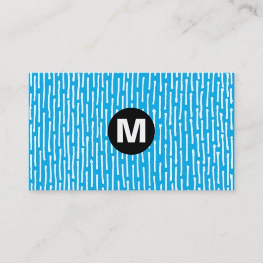 Monogramm des mittleren Punktes - Linien - Blue 00 Visitenkarte (Vorderseite)