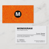 Monogramm des mittleren Punktes - Orangefarbene Te Visitenkarte (Vorne/Hinten)