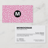 Monogramm des mittleren Punktes - Punkte - rosa Visitenkarte (Vorne/Hinten)