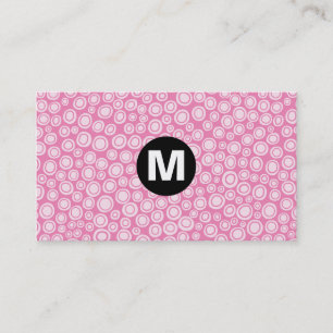 Monogramm des mittleren Punktes - Punkte - rosa Visitenkarte