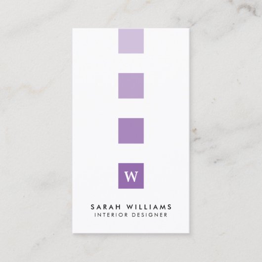 Monogramm des modernen Beruflichen Innendesigners Visitenkarte (Vorderseite)