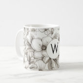 Monogramm des modernen Blooms Kaffeetasse (Vorderseite Links)