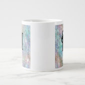 Monogramm des modernen Glitzer mit Pastellfarbe Jumbo-Tasse (Vorderseite)