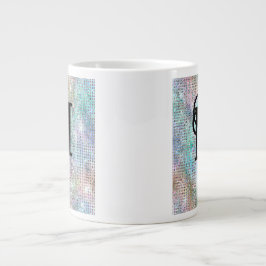 Monogramm des modernen Glitzer mit Pastellfarbe Jumbo-Tasse