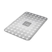 Monogramm des modernen grauen Kreises Badematte (Schrägansicht)