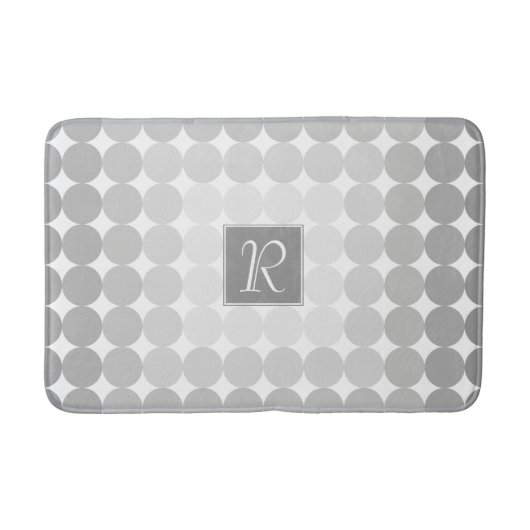 Monogramm des modernen grauen Kreises Badematte (Vorderseite)