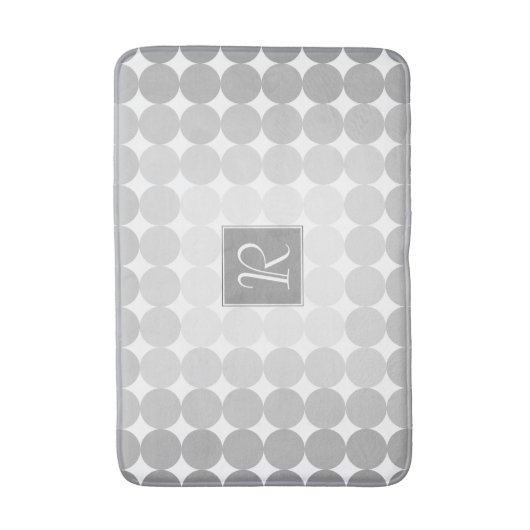 Monogramm des modernen grauen Kreises Badematte (Vorderseite Vertikal)
