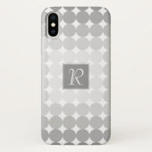 Monogramm des modernen grauen Kreises Case-Mate iPhone Hülle (Rückseite)