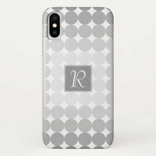 Monogramm des modernen grauen Kreises Case-Mate iPhone Hülle (Rückseite)