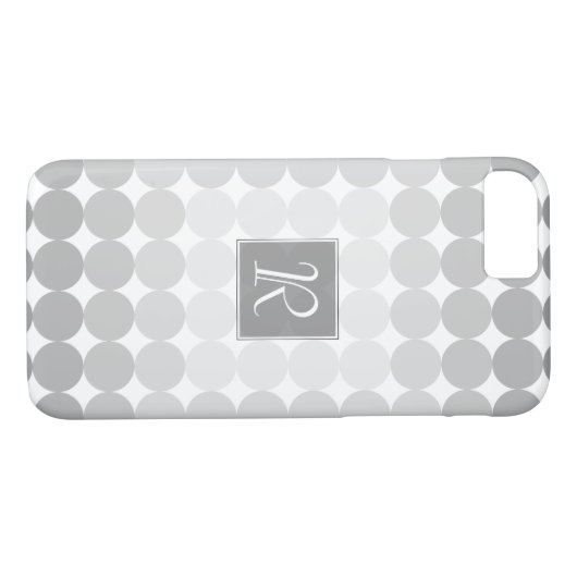 Monogramm des modernen grauen Kreises Case-Mate iPhone Hülle (Rückseite (Horizontal))