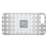 Monogramm des modernen grauen Kreises Case-Mate iPhone Hülle (Rückseite (Horizontal))