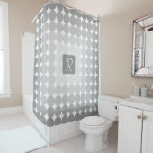 Monogramm des modernen grauen Kreises Duschvorhang (Beispiel)
