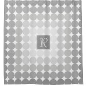 Monogramm des modernen grauen Kreises Duschvorhang (Vorderseite)