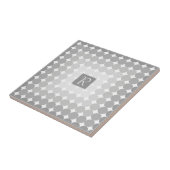 Monogramm des modernen grauen Kreises Fliese (Seite)