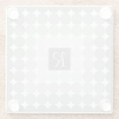 Monogramm des modernen grauen Kreises Glasuntersetzer (Rückseite)