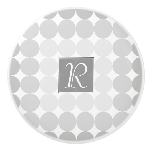Monogramm des modernen grauen Kreises Keramikknauf (Vorderseite)