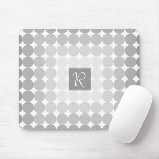 Monogramm des modernen grauen Kreises Mousepad (Mit Mouse)