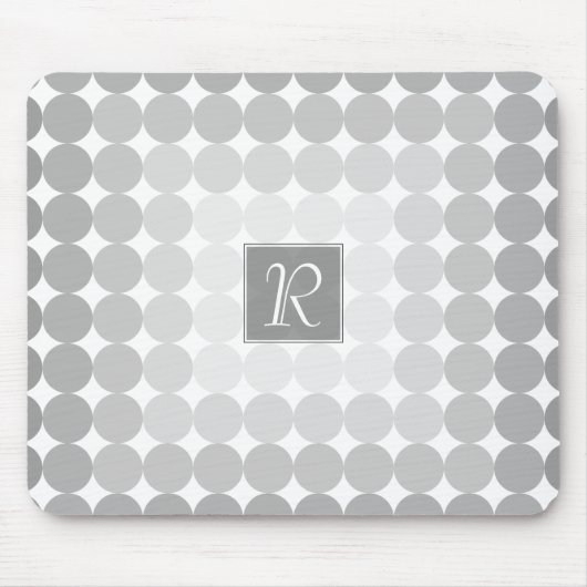 Monogramm des modernen grauen Kreises Mousepad (Vorne)