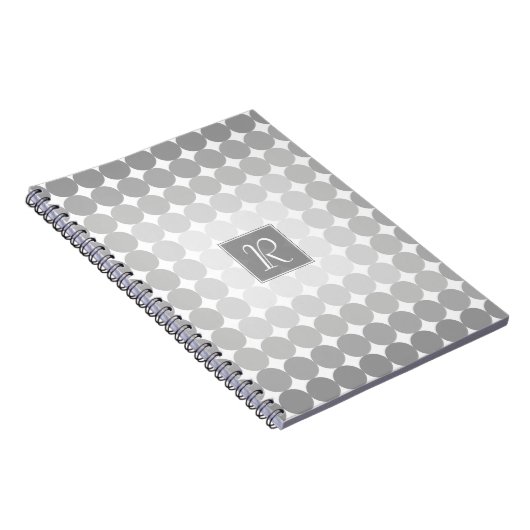 Monogramm des modernen grauen Kreises Notizblock (Rechte Seite)