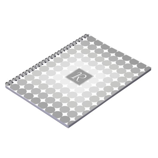 Monogramm des modernen grauen Kreises Notizblock (Linke Seite)