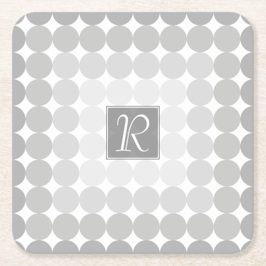 Monogramm des modernen grauen Kreises Rechteckiger Pappuntersetzer (Vorderseite)