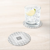 Monogramm des modernen grauen Kreises Runder Pappuntersetzer (Vor Ort)