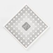Monogramm des modernen grauen Kreises Serviette (Ecke)