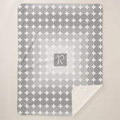 Monogramm des modernen grauen Kreises Sherpadecke (Vorderseite)