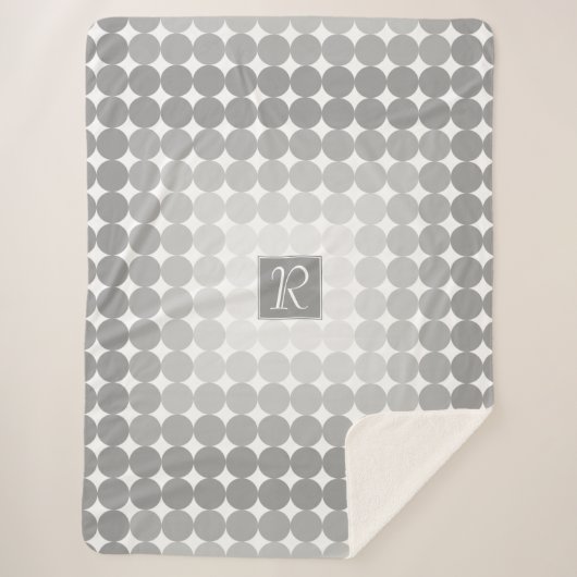 Monogramm des modernen grauen Kreises Sherpadecke (Vorderseite)